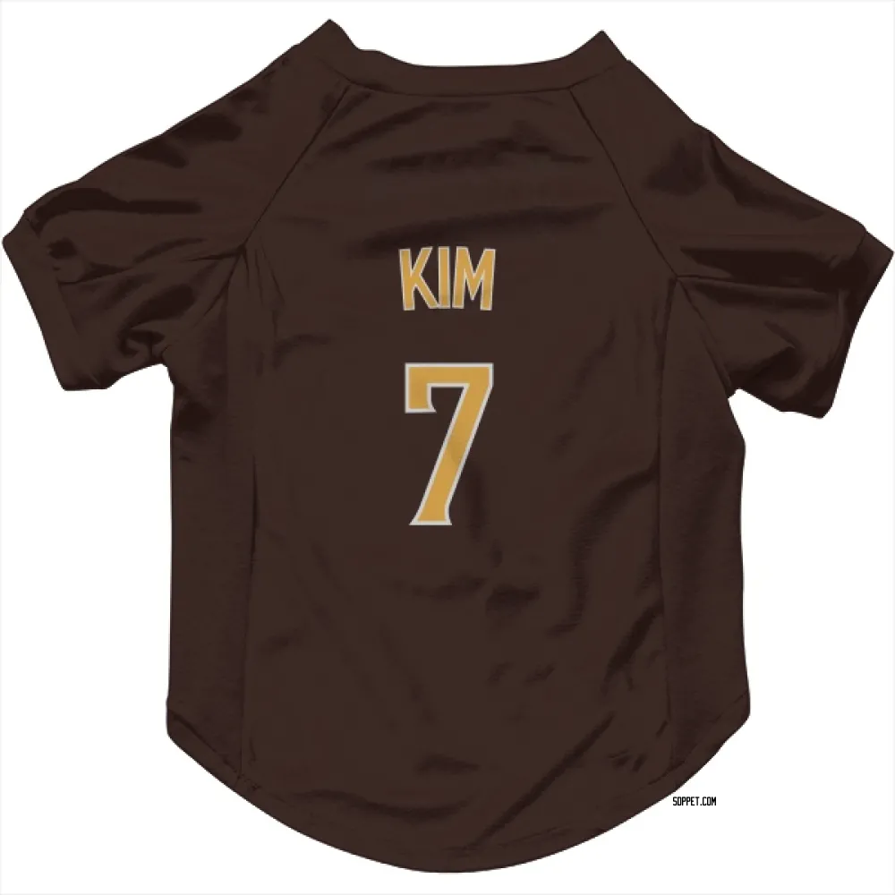 Women San Diego Padres Ha-Seong Kim #7 Tan Brown Replica Alternate